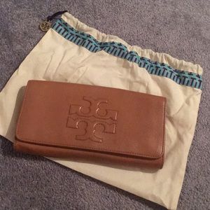 Tory Burch brown clutch